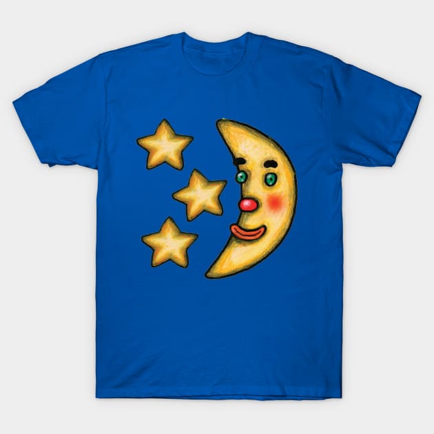 Moon and Stars T-Shirt by Parakeet Moon